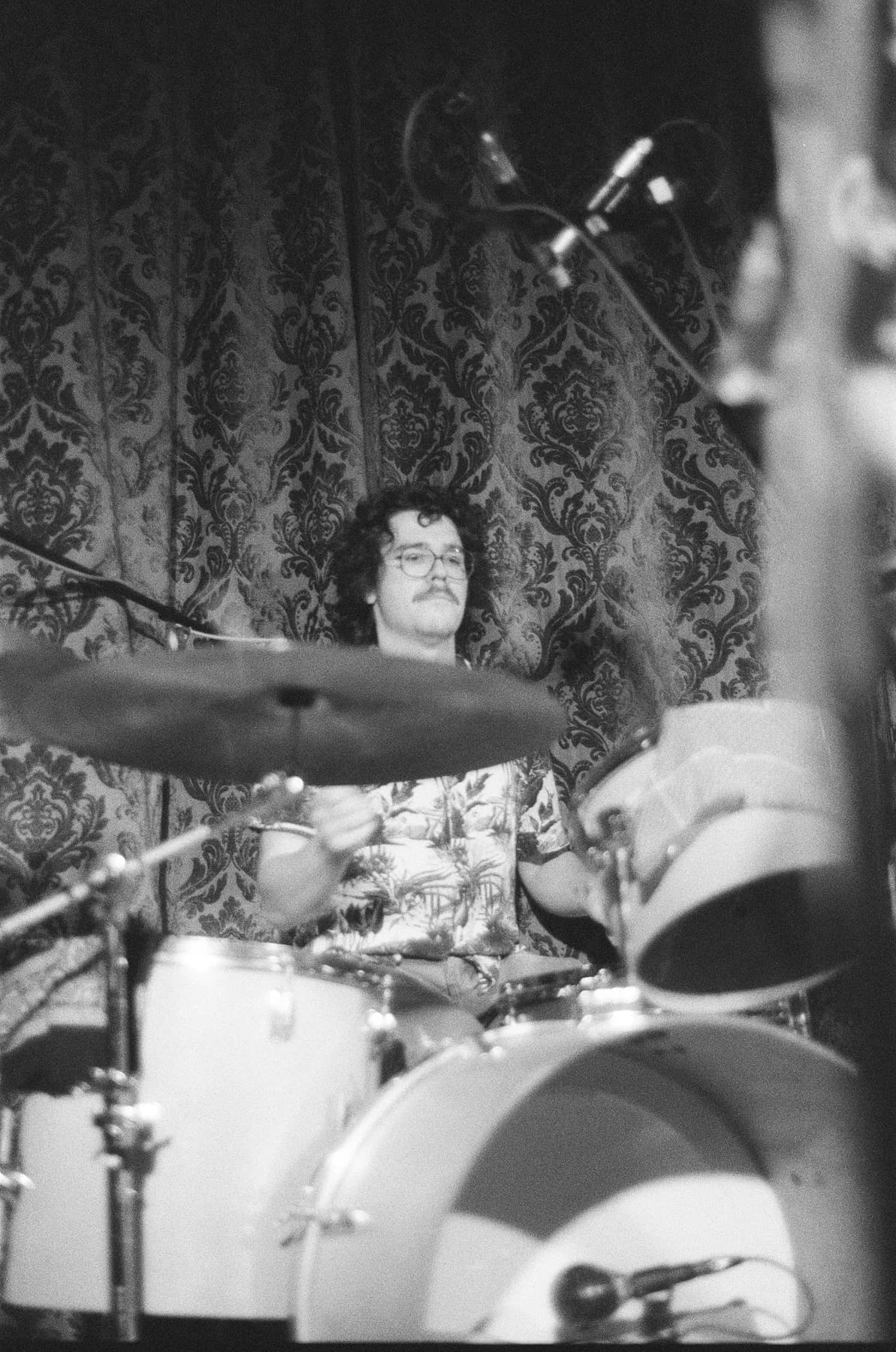 Drummer Behind Kit Bw (Congress Coffee Calgary TRIAL09 Phreqed)