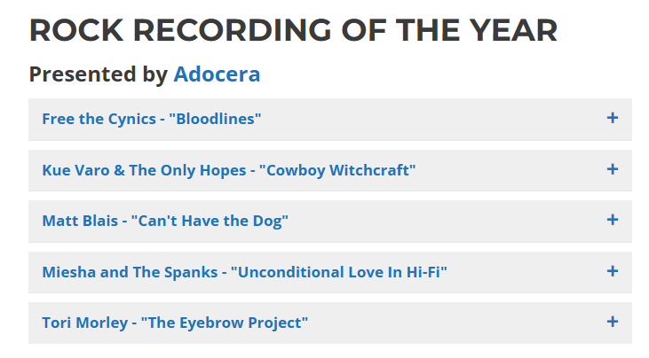 Tori Morley Nominated for THREE 2024 YYCMUSICAWARDS!